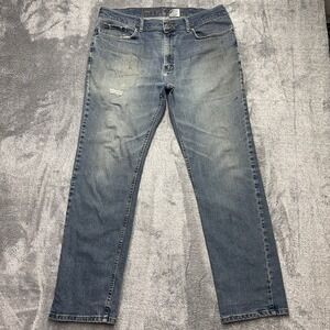 Urban Pipeline Jeans 36x31 Blue Straight Distressed Stretch Denim Mens